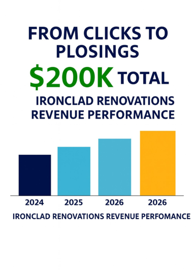 “Revenue Performance Chart – Ironclad Renovations” “Ironclad Renovations revenue performance graphic showing yearly growth chart.”